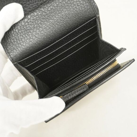 Gucci Wallet Ggmarmont GG Supreme 598587 PVC Leather Black Brown Gold Hardware - Picture 3 of 10